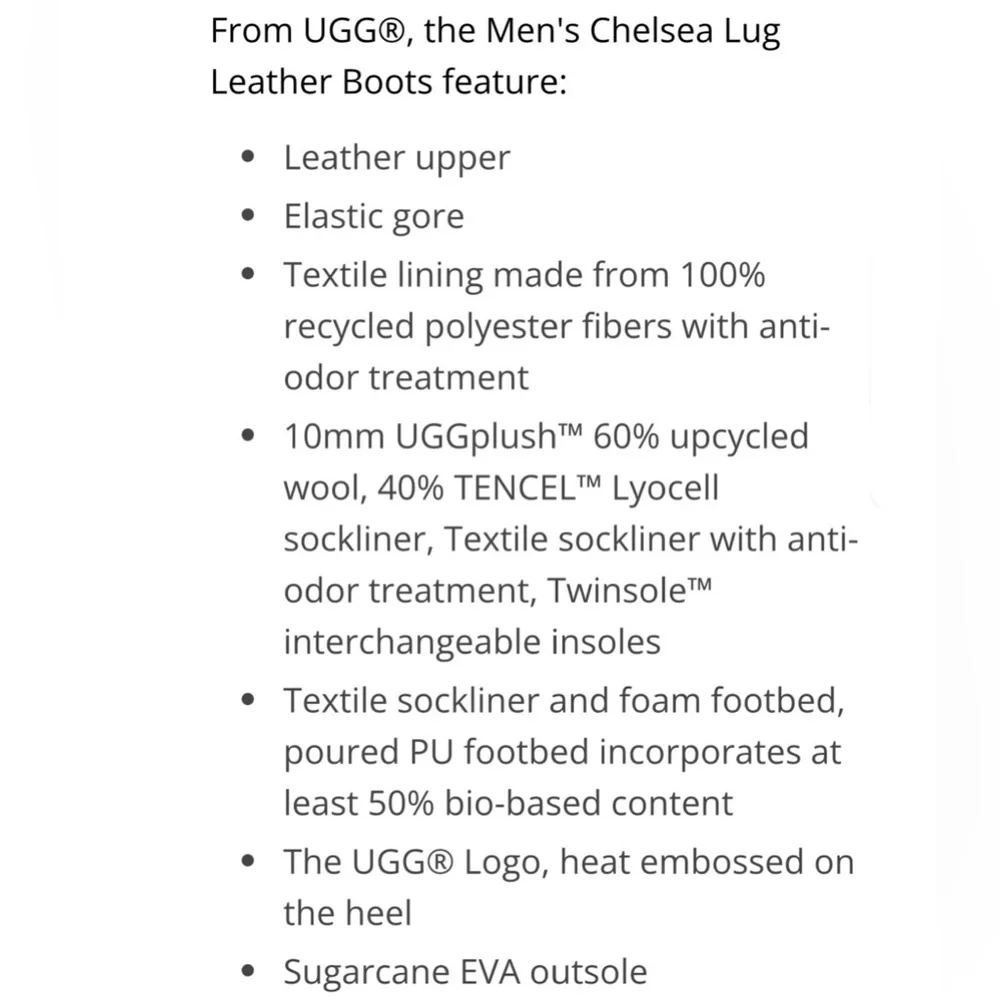 VGUC- UGG Leather Lug Sole Chelsea Boot